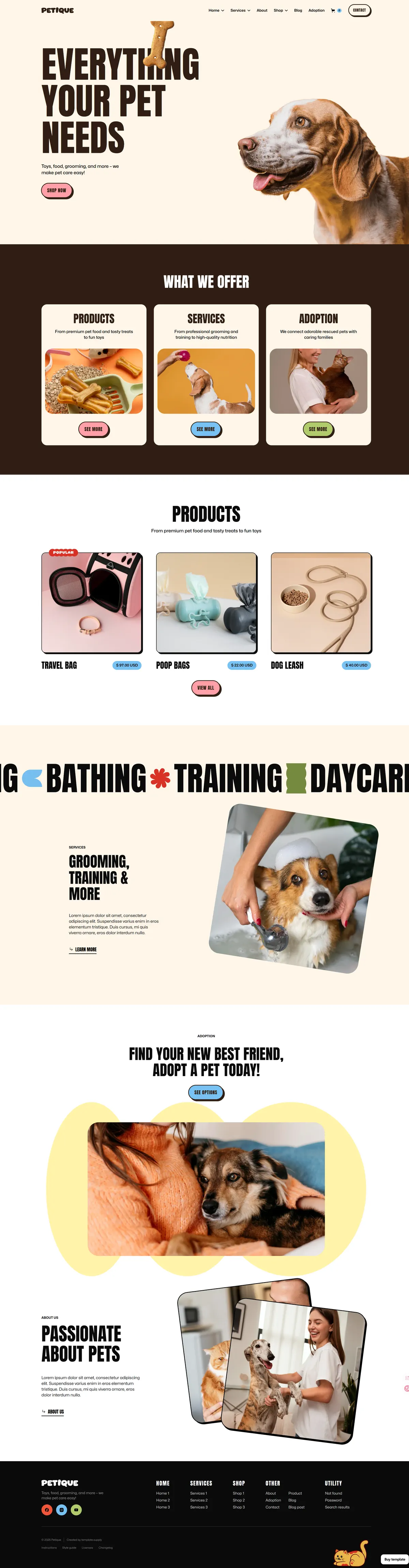 宠物消费品牌独立站桌面端案例预览