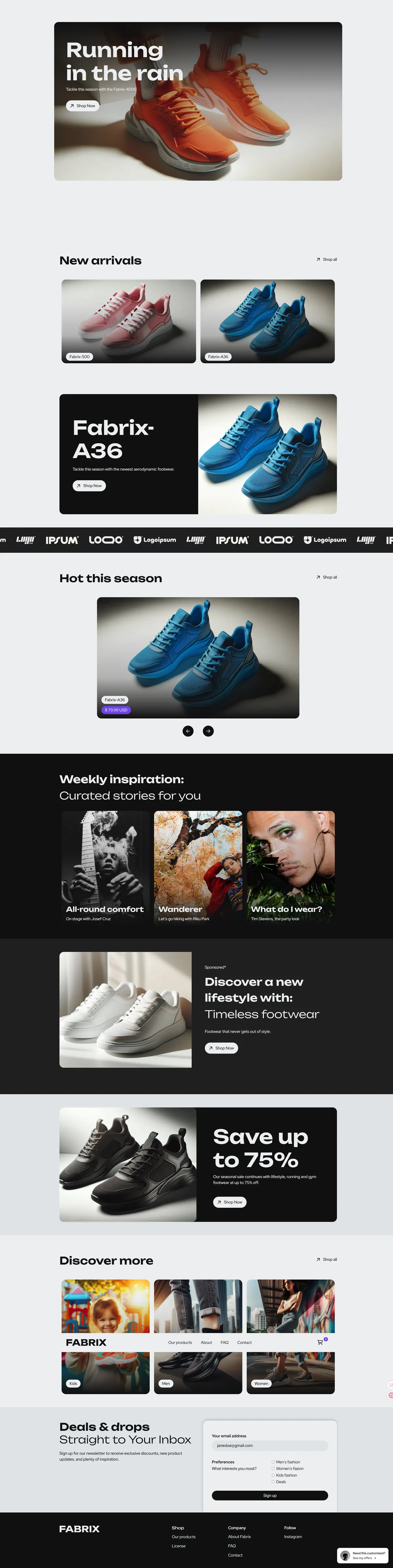 鞋服品牌促销型商城桌面端案例预览