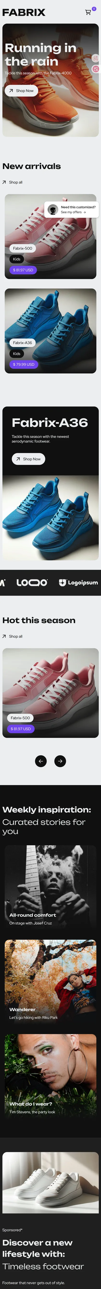 鞋服品牌促销型商城移动端案例预览