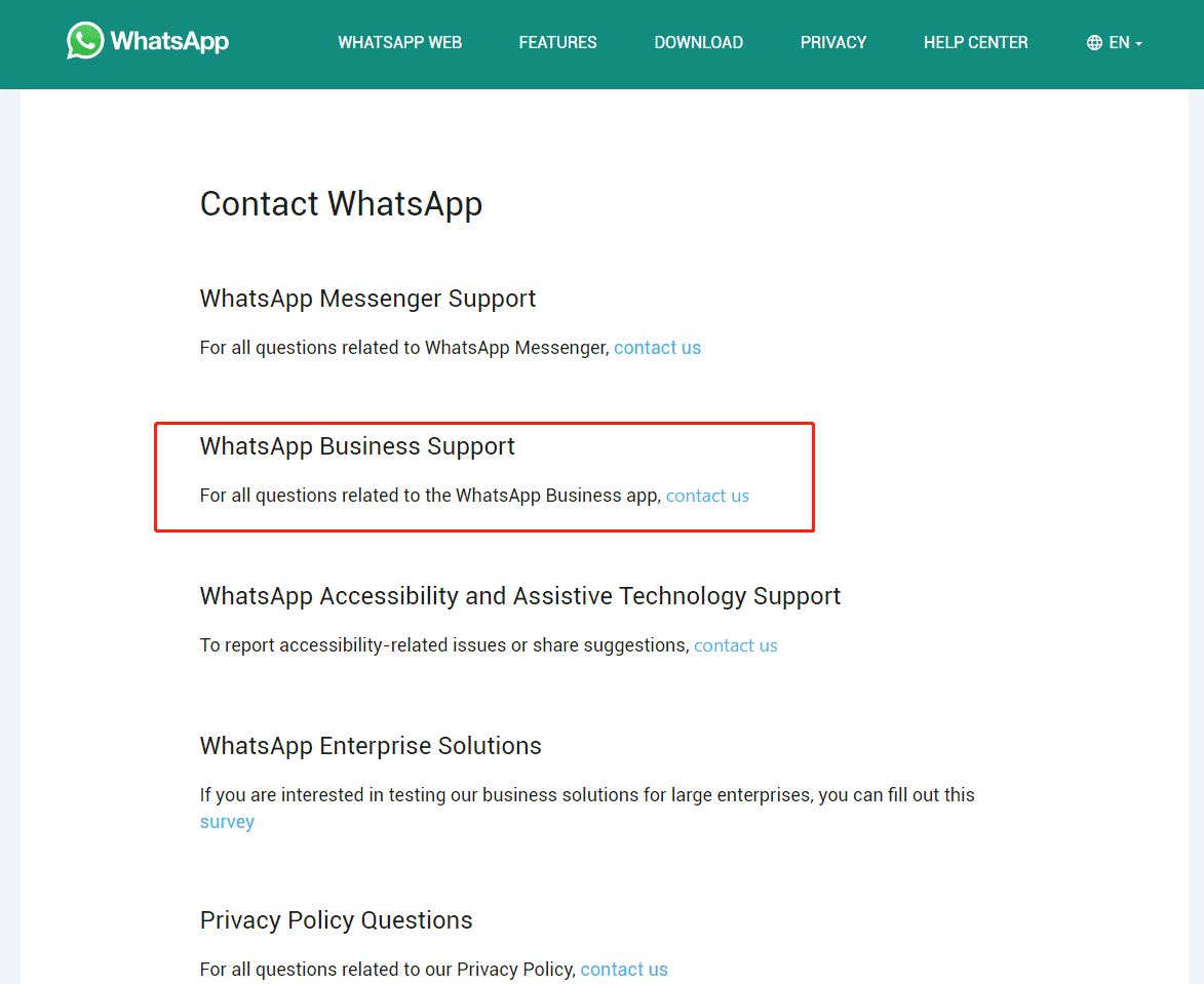 WhatsApp appeal flow